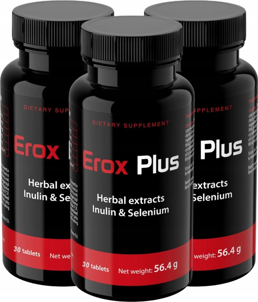 3X Erox Plus - Nahrungsergänzungsmittel 30 Kapseln.