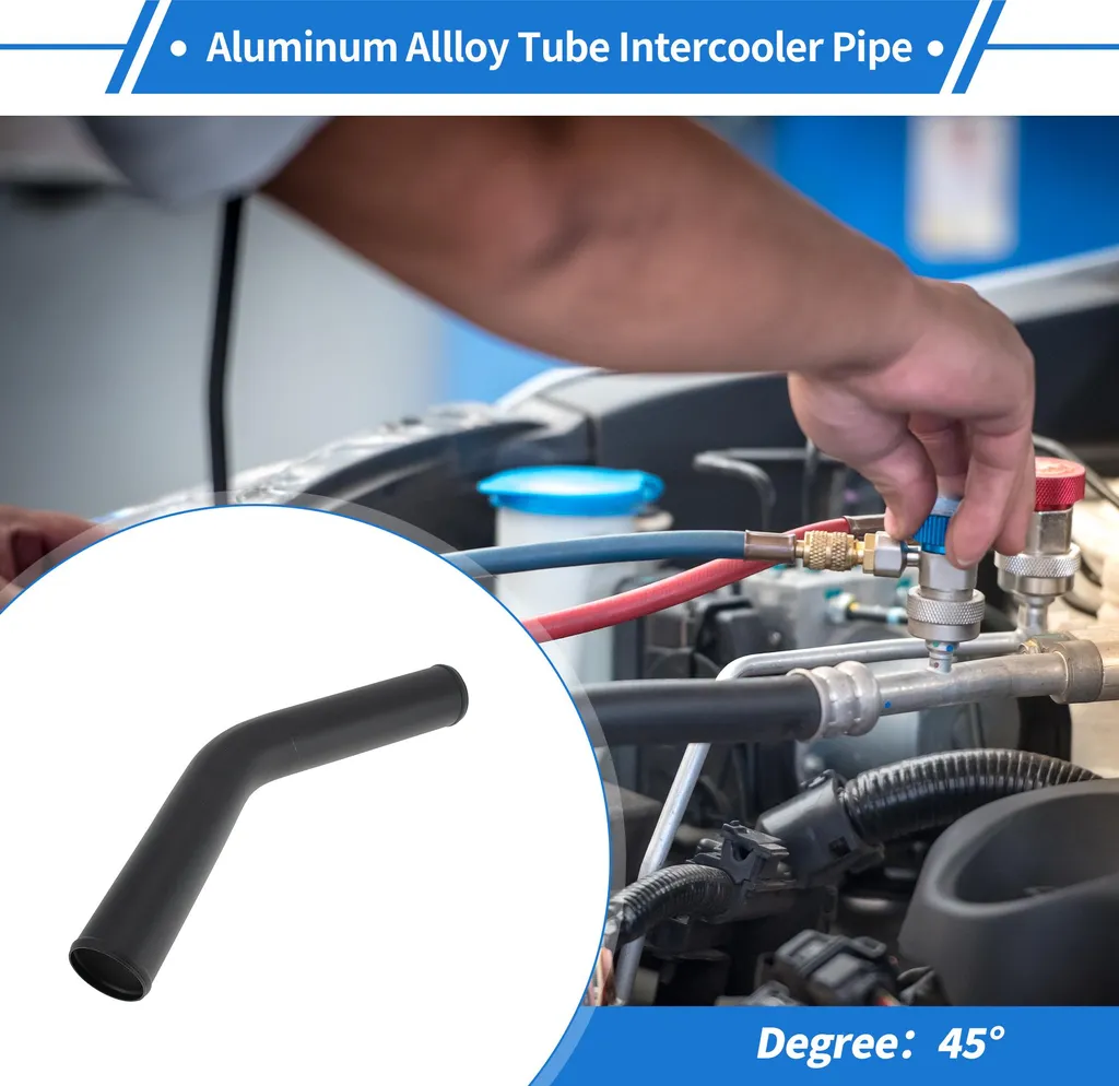 Tuyau de connexion admission en aluminium noir de 2.8 pouces pour turbo