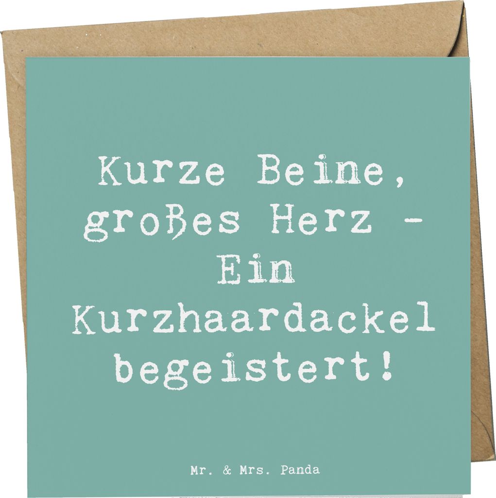 Mr. & Mrs. Panda Grußkarte Spruch Kurzhaardackel Herz - Meeresbrise - Geschenk, Dackel Wesen, anlasskarte, Dackelbegeisterung, doppelkarte, faltka...