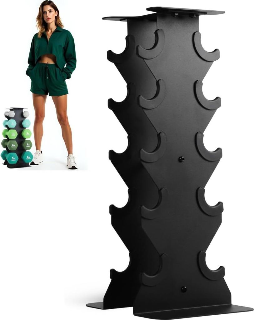 PhysKcal Kurzhantel Rack,Hantelablage für Kurzhanteln, Strapazierfähiger Stah, 5-Tier/6-Tier Hantelständer Hantelablage
