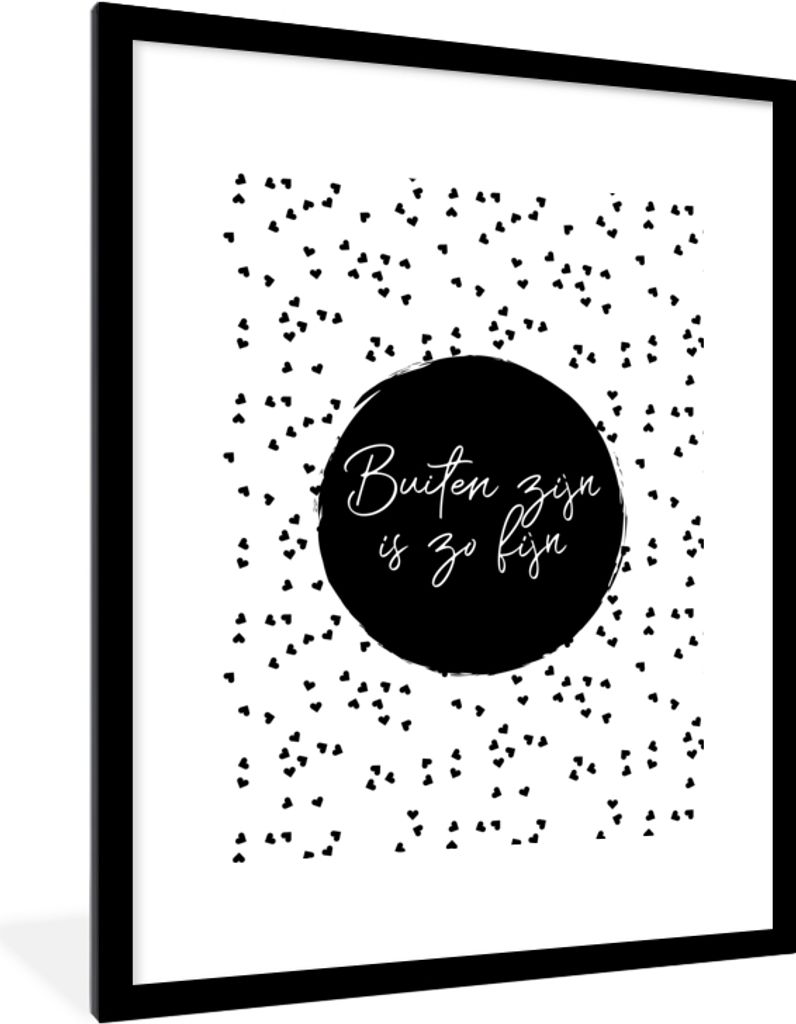 MuchoWow Gerahmtes Poster Draußen sein ist so schön - Text - Garten - Zitate 60x80 cm - Poster mit Schwarzem Bilderrahmen Wandposter Rahmen Fot...