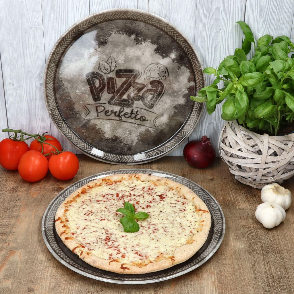 6x Perfetto Pizzateller Schwarz Ø 31,5 cm 6 Personen