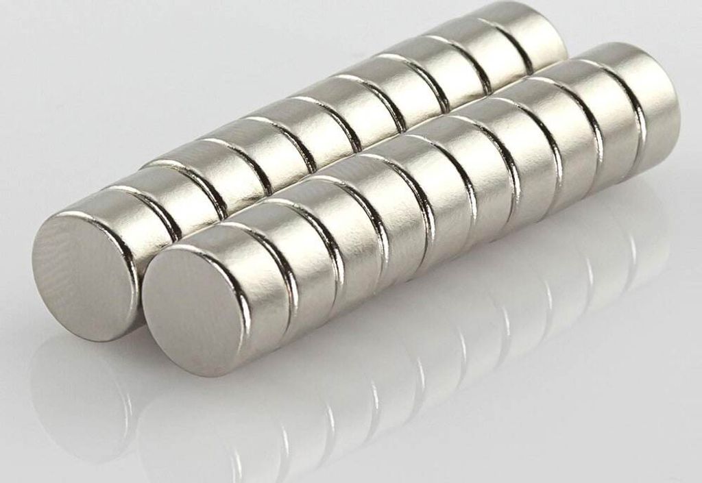5 x Oblique Unique Neodym Magnet Extrem N42 ø 10 x 5 mm Produktbild 