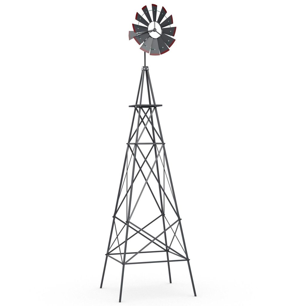 COSTWAY Windrad, Höhe 253cm, wetterfeste Windmühle Metall, Produktbild 