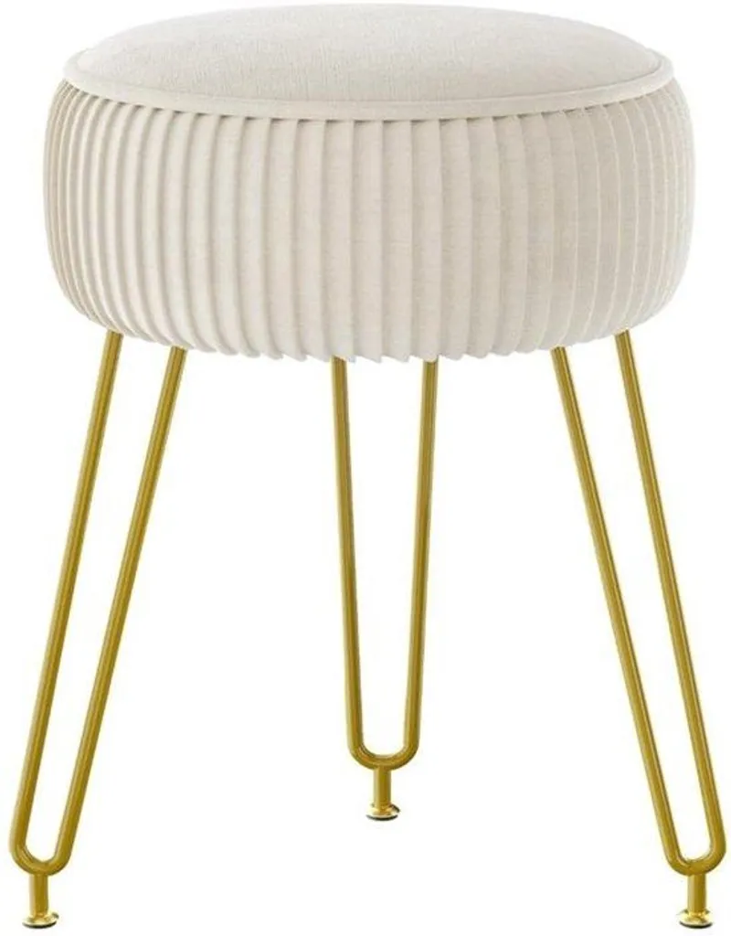 Soulagez vos jambes avec ce repose-pieds luxe velours crème circulaire