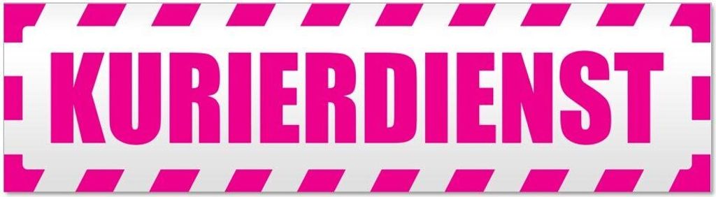 Kiwistar Kurierdienst gestreift Magnetschild Schild magnetisch - 60cm Pink - Magnetfolie für Auto PKW Kfz