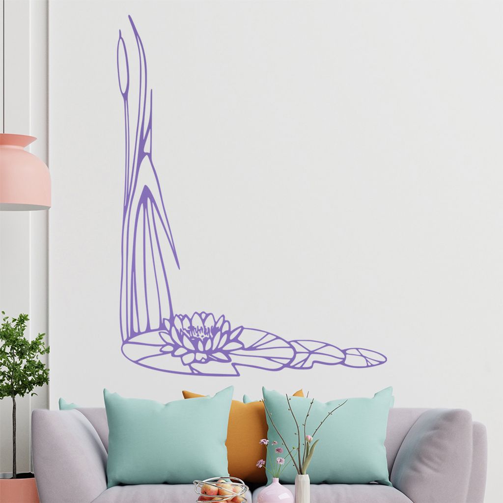Seerose - Pflanzen Wandtattoo in 6 Größen - Wandaufkleber Wall Sticker - Dekoration, Küche, Wohnzimmer, Schlafzimmer, Badezimmer