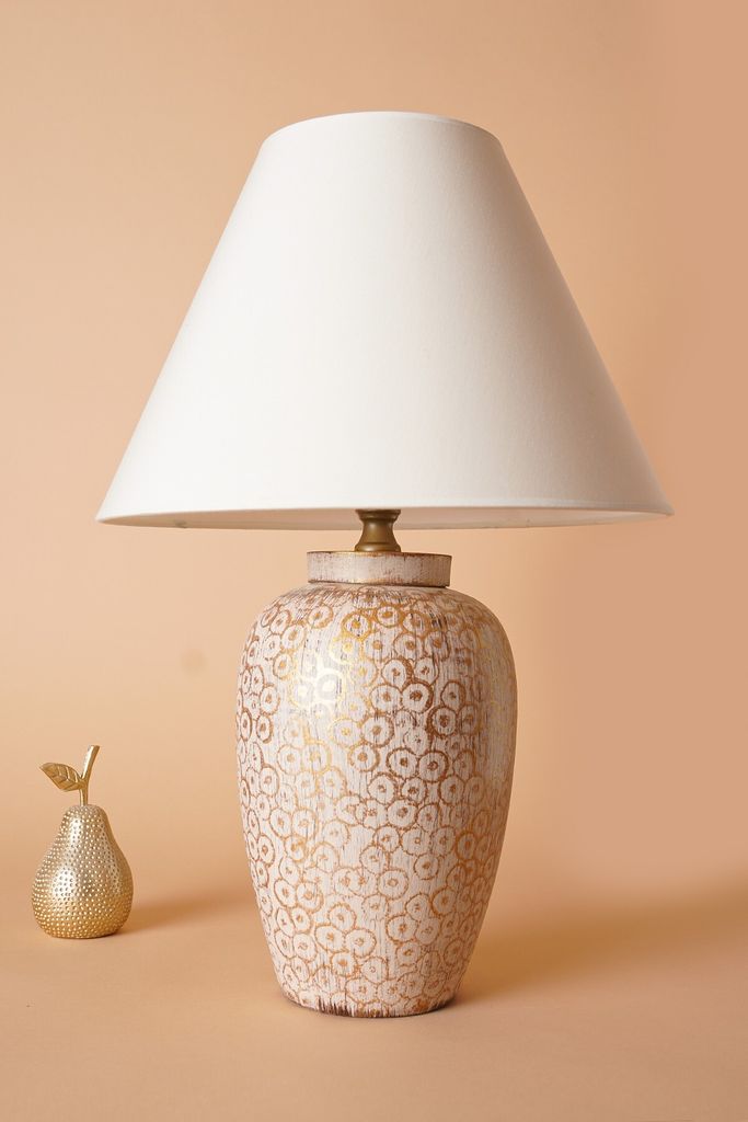 Opviq, YL579,Tischlampe, Weiß, KERAMIKKÖRPER, 35 x 35 x 53 cm