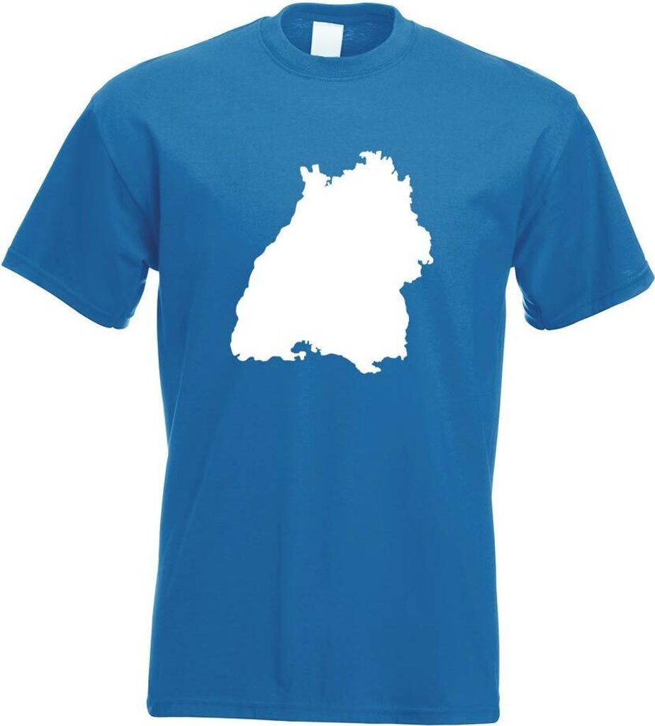 Kiwistar - T-Shirt - royal - Baden - Württemberg Silhouette Motiv Bedruckt Funshirt Design Print - mit Motiv Bedruckt - Funshirt Design - Sport - ...