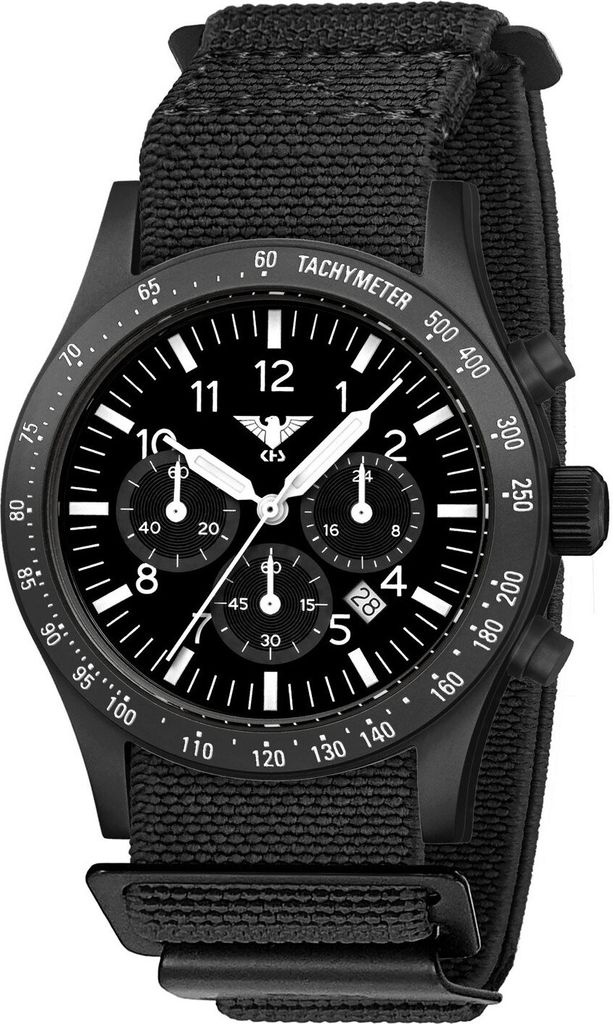 KHS PLABSSC.DFB Herrenuhr Platoon Solar Chronograph Schwarz