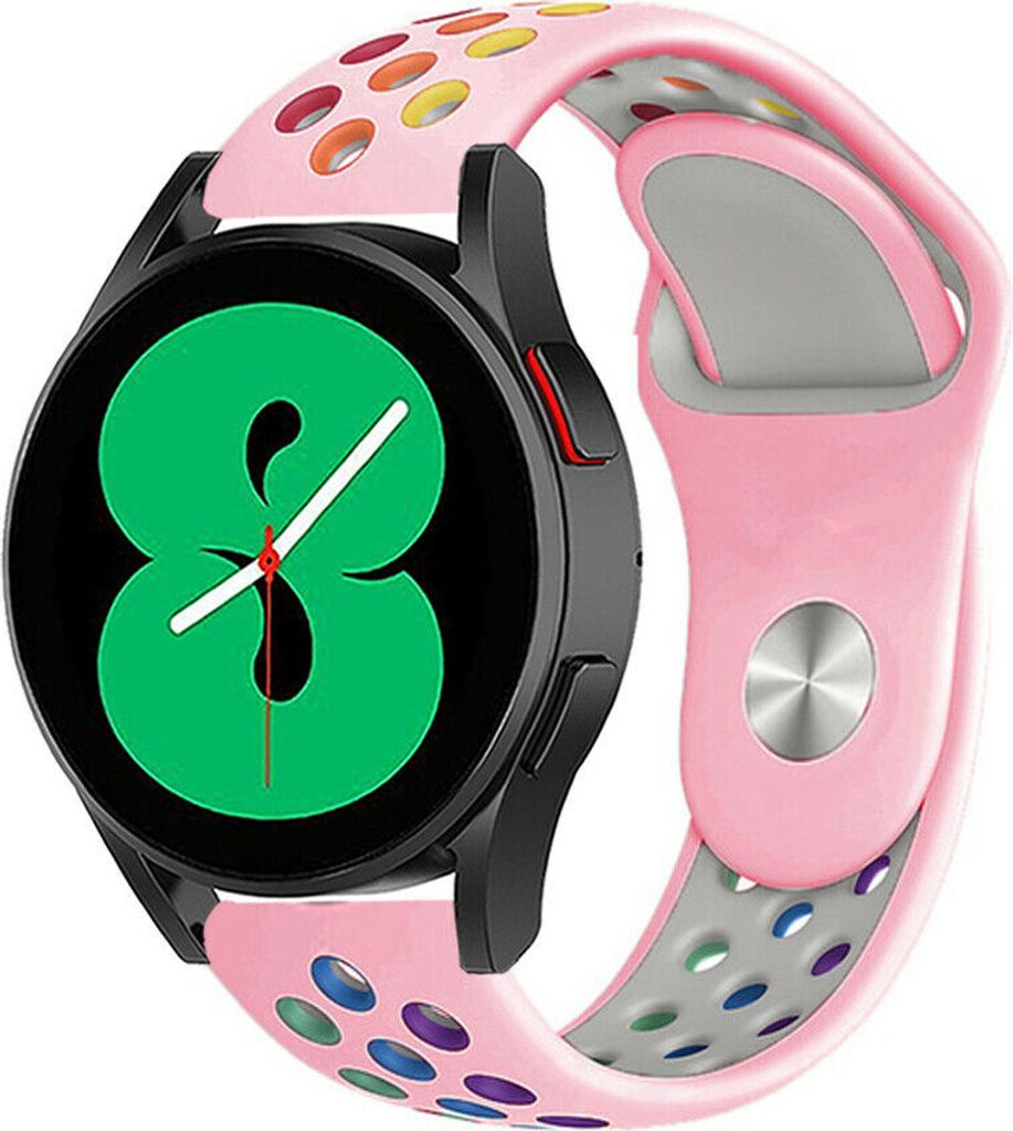 Strap-it Samsung Galaxy Watch 4 - 40mm Sportarmband (Rosa/Bunt)