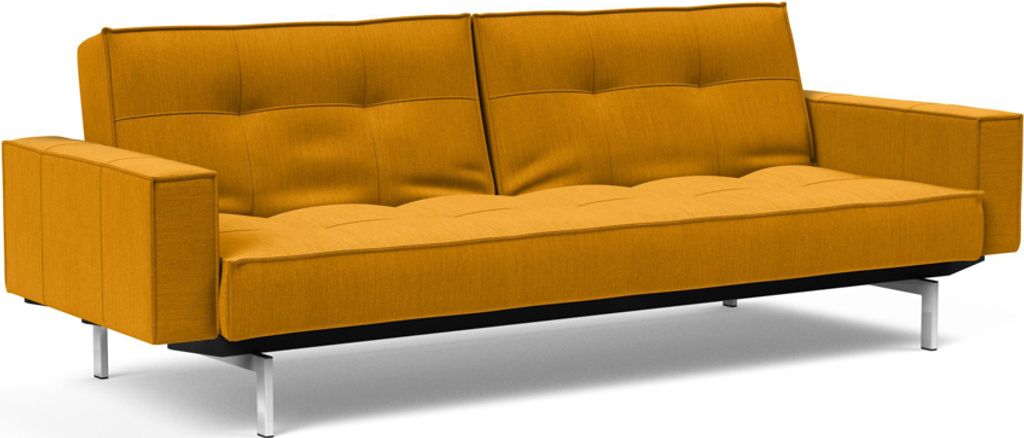 Innovation Living Splitback Klappsofa 115x210 cm mit Armlehne / Chrom Beine