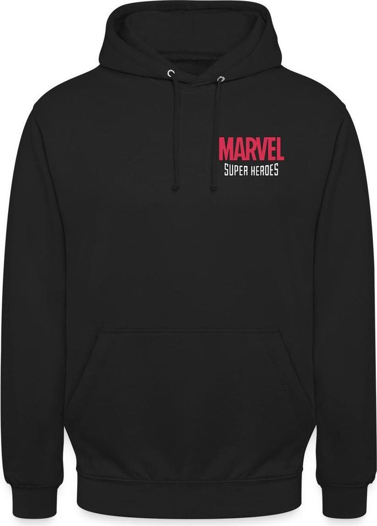 Spreadshirt Avengers Marvel Superhelden Chest- Und Backprint Uni Hoodie, M, Schwarz