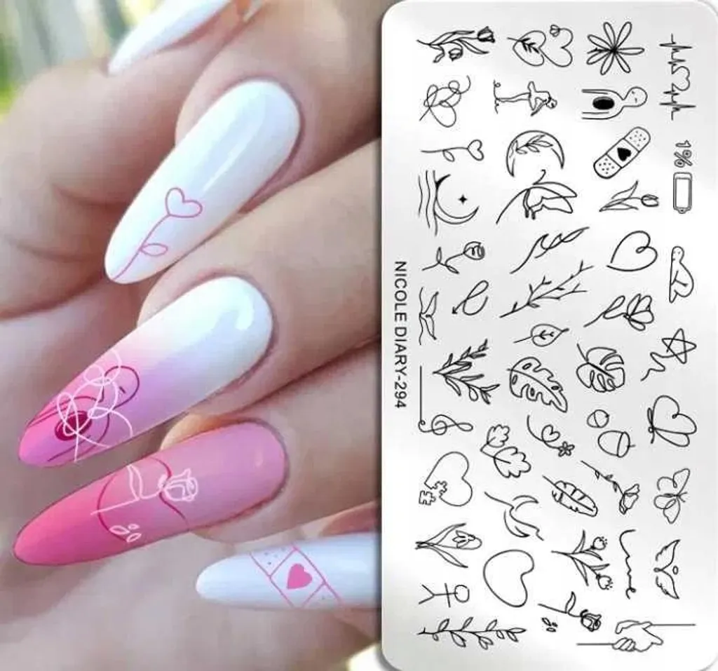 Piastra Unghie BLUMEN SKIZZE - Stamping Fiori Semplice e Rapido - 5
