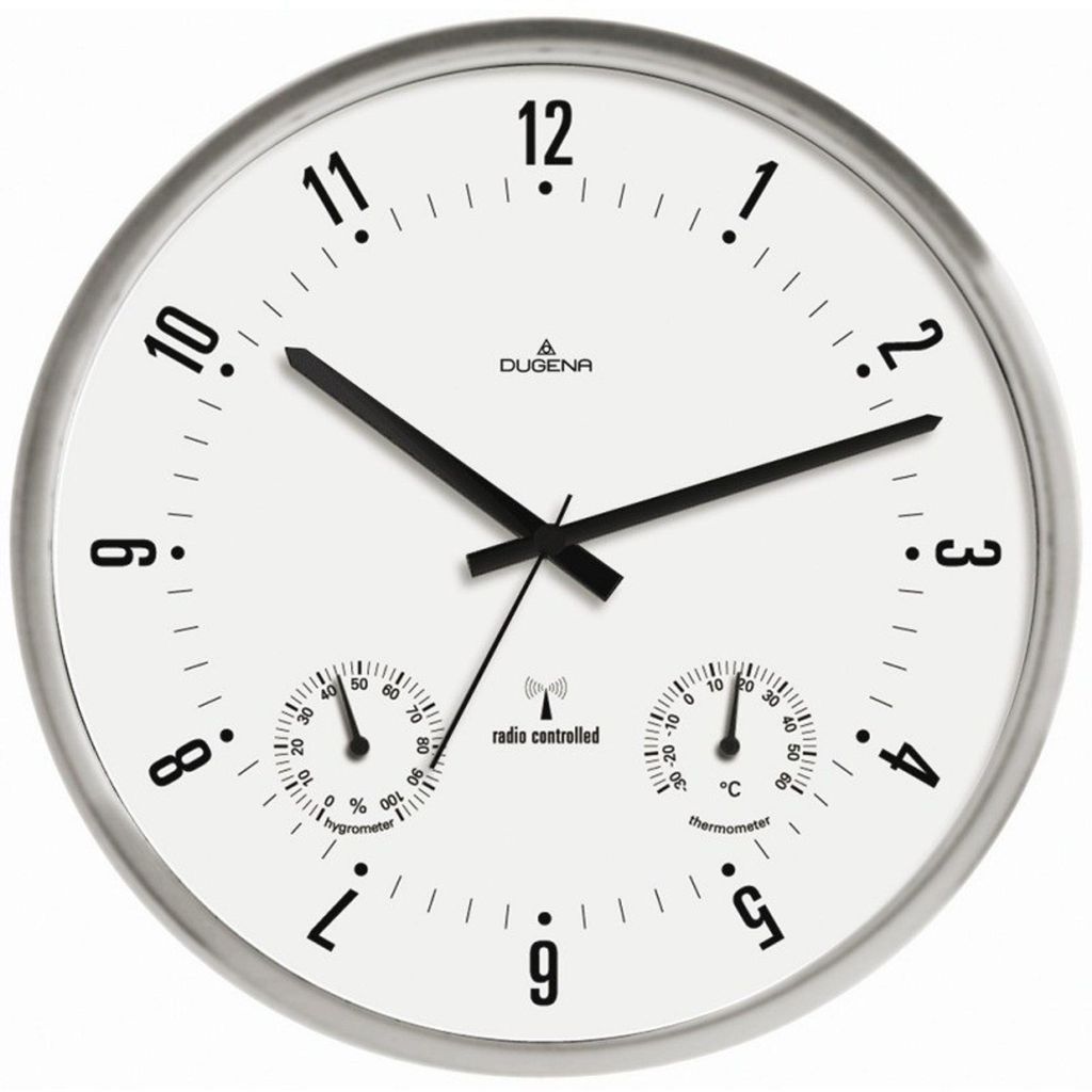 Dugena Wanduhr, Funkuhrwerk, Thermometer, Hygrometer, ø 25 Produktbild 