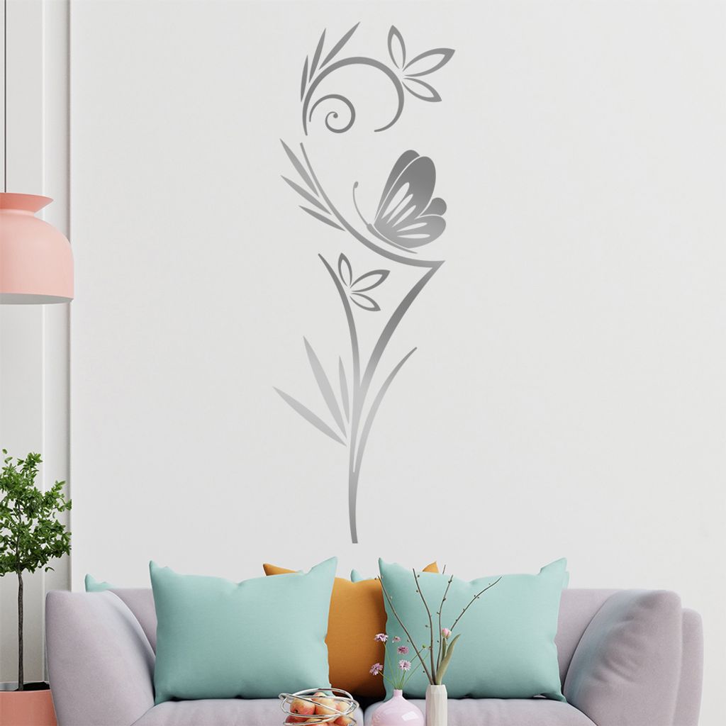 Schmetterling - Ornamente - Baum Wandtattoo in 6 Größen - Wandaufkleber Wall Sticker - Dekoration, Küche, Wohnzimmer, Schlafzimmer, Badezimmer