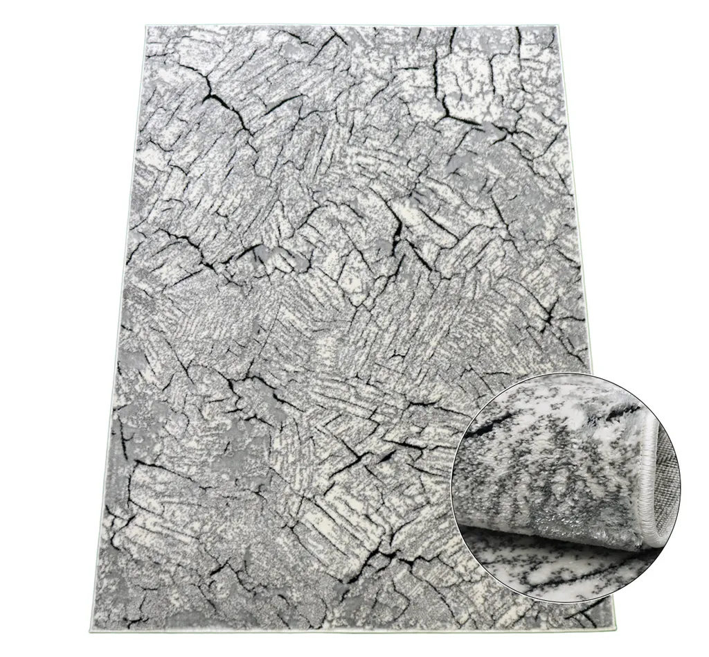 Tapis antidérapant BRAWLEY 1 gris et blanc 60x100 - Sol protégé