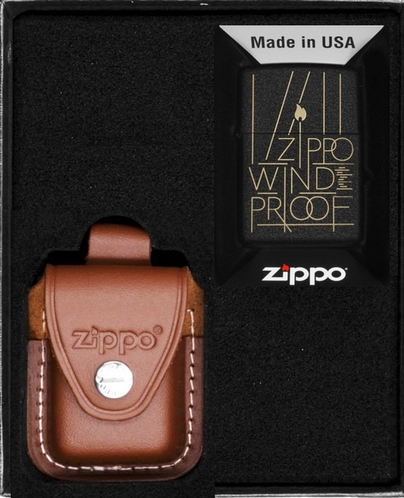 ZIPPO Feuerzeug-Set LINE ART DESIGN Geschenk No2
