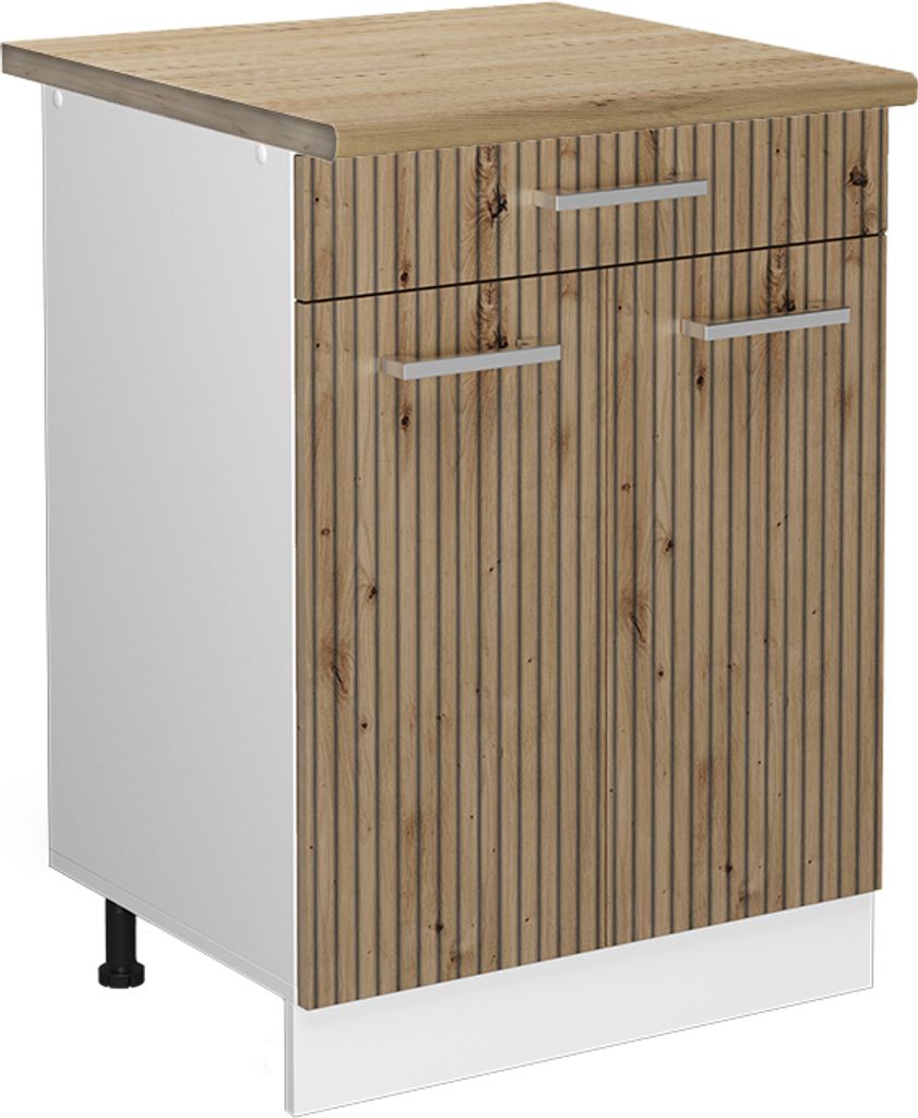 Küchenunterschrank Vicco R-Line Artisan-Eiche 60 cm mit Schublade, AP Eiche, Model 49221