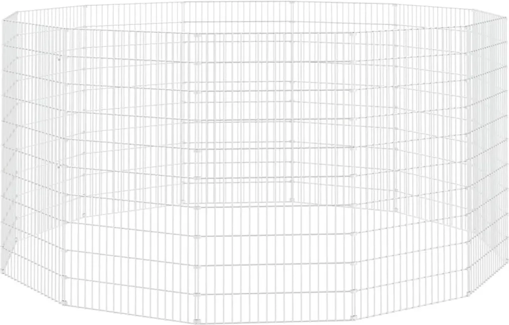 Enclos pour Animaux 12 Panneaux 54x100 cm en Fer Galvanisé Modulaire