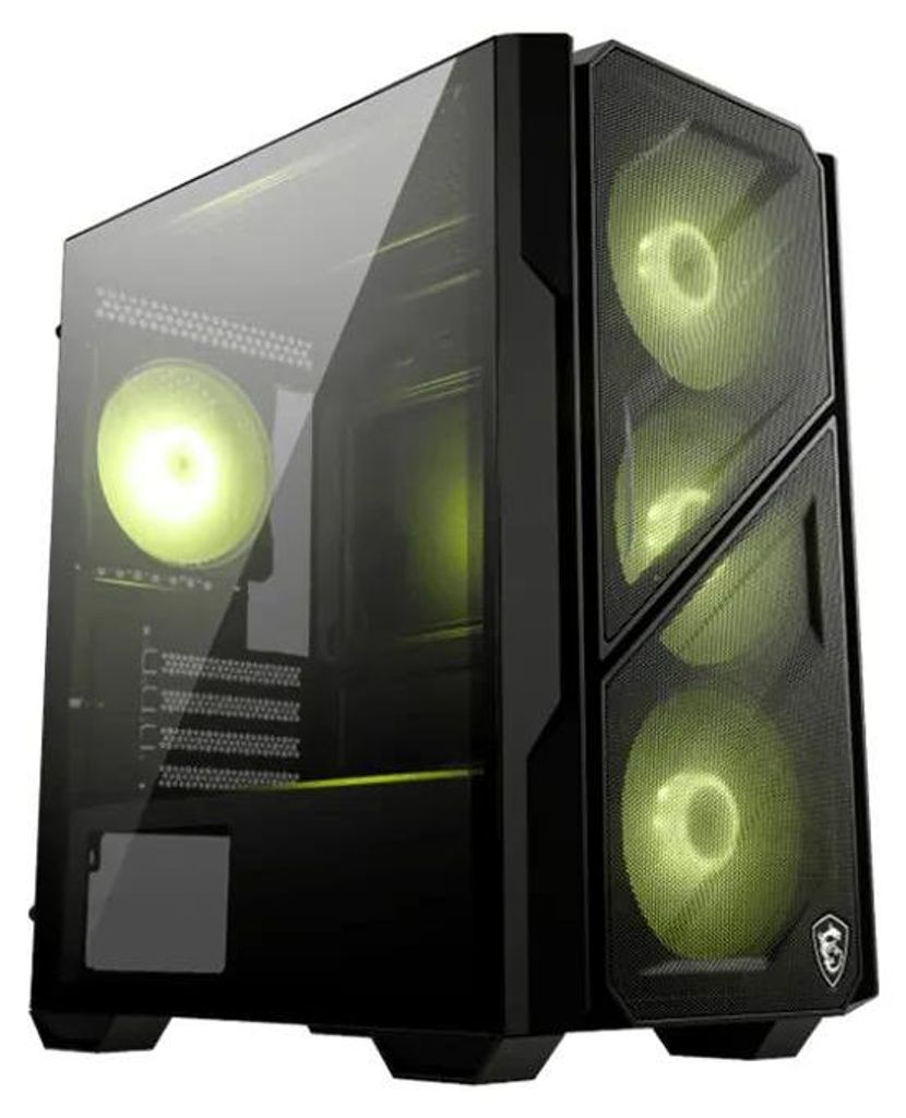 MSI MAG FORGE M110R AIRFLOW, Mini Tower, PC, Schwarz, micro ATX, Mini-ITX, Metall, Gaming
