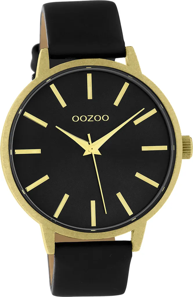 Oozoo orologio da donna in pelle orologio analogico al quarzo bracciale nero Timepieces D2UOC10838