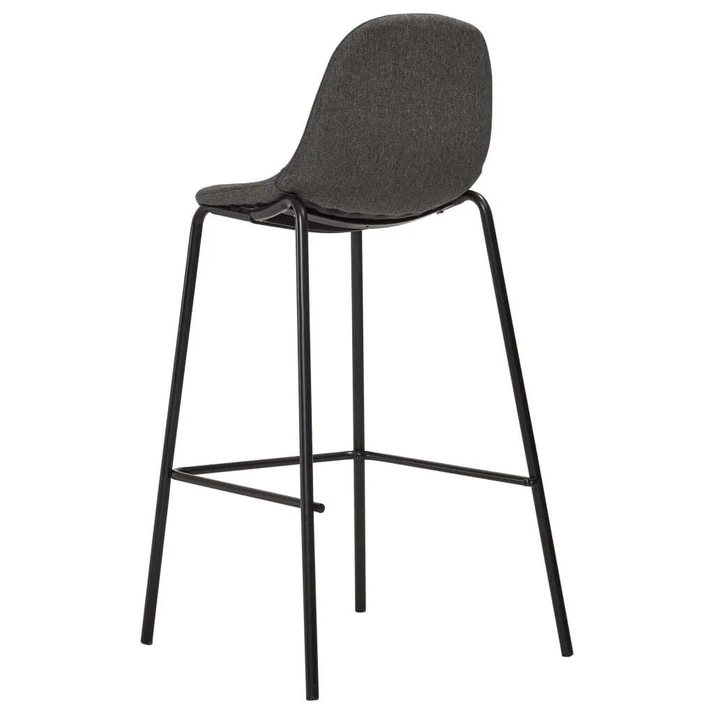 Ensemble mange-debout et 2 tabourets tissu gris foncé - Coin café convivial - 9