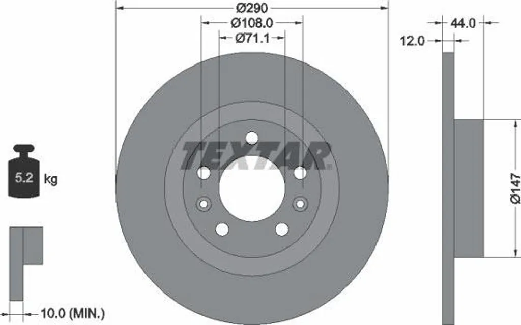 Disque de frein Textar 92238003 idéal pour Peugeot 508 freinage sécurisé