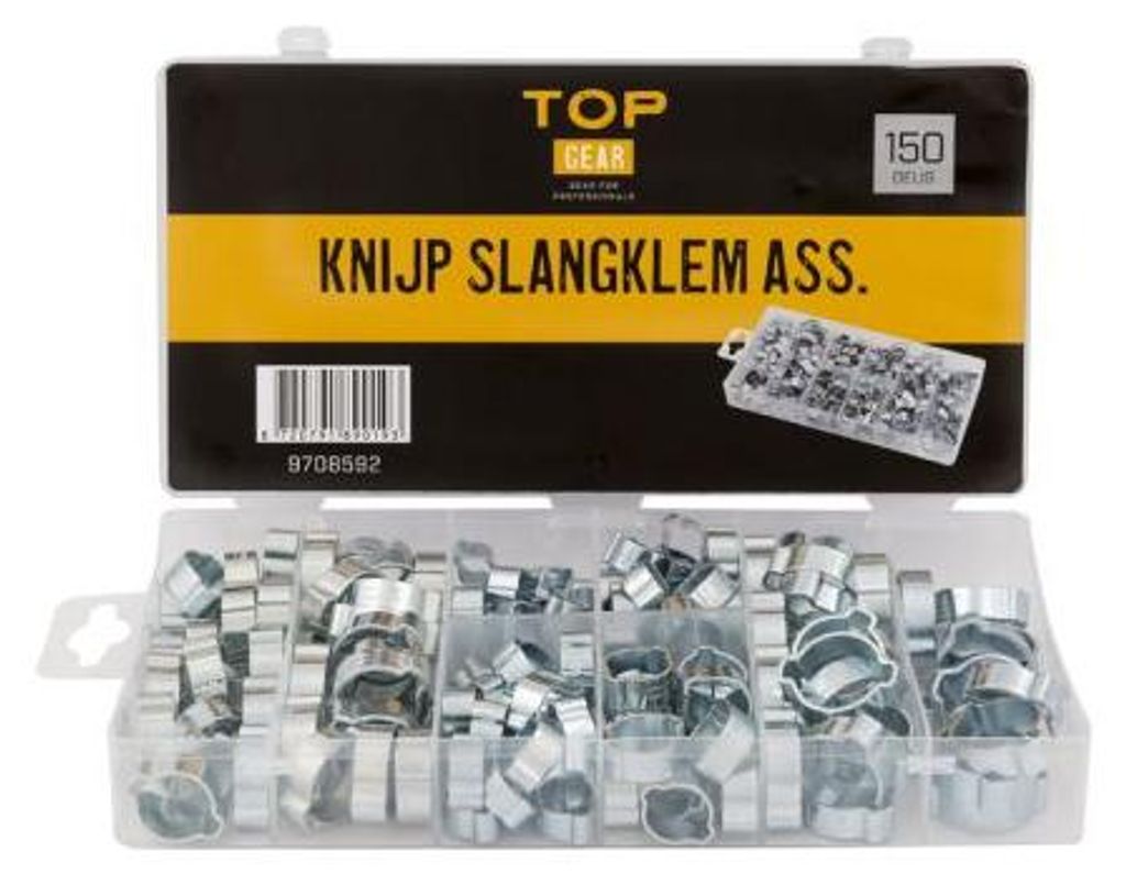 Topgear Topgear Squeeze -Schlauchklemmearsch. 150-teilig