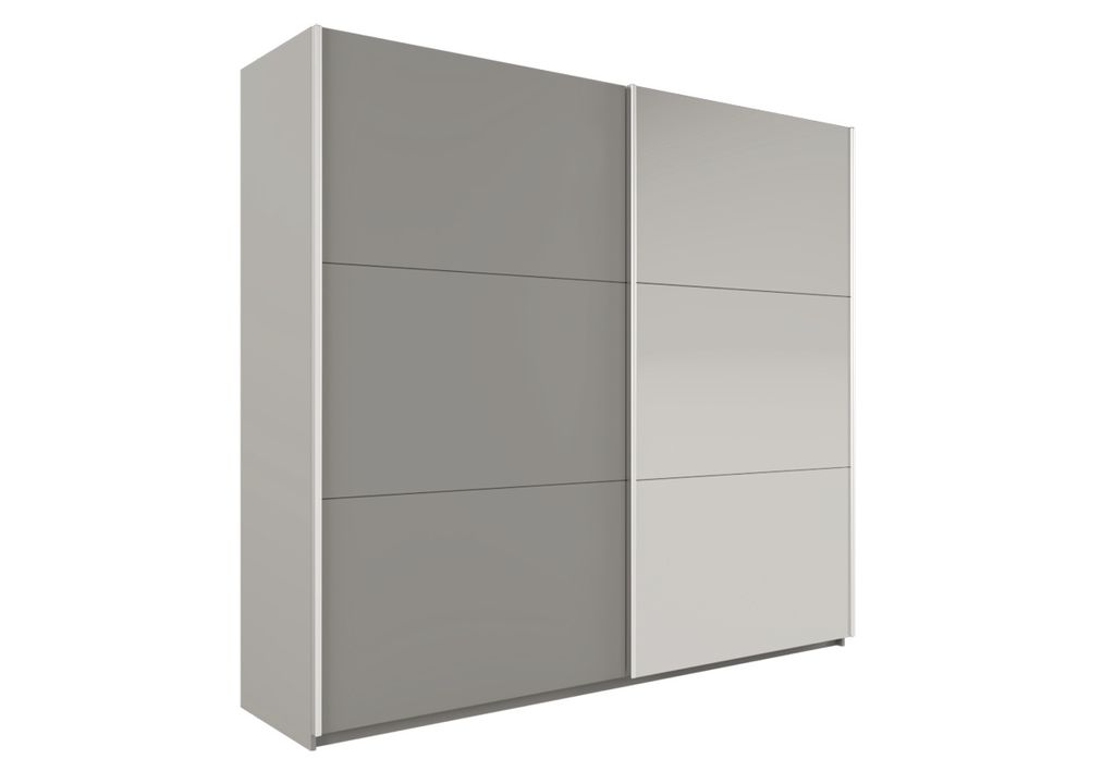 Kleiderschrank 225 EVELINE mit Spiegeln - Platin