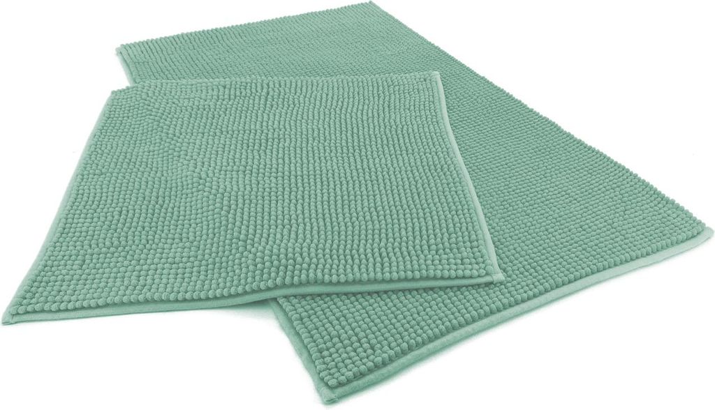 heimtexland Badvorleger Chenille Super Flauschig Saugstark Badteppich Badematte Typ771 Mint Set 45x50 / 50x80 cm