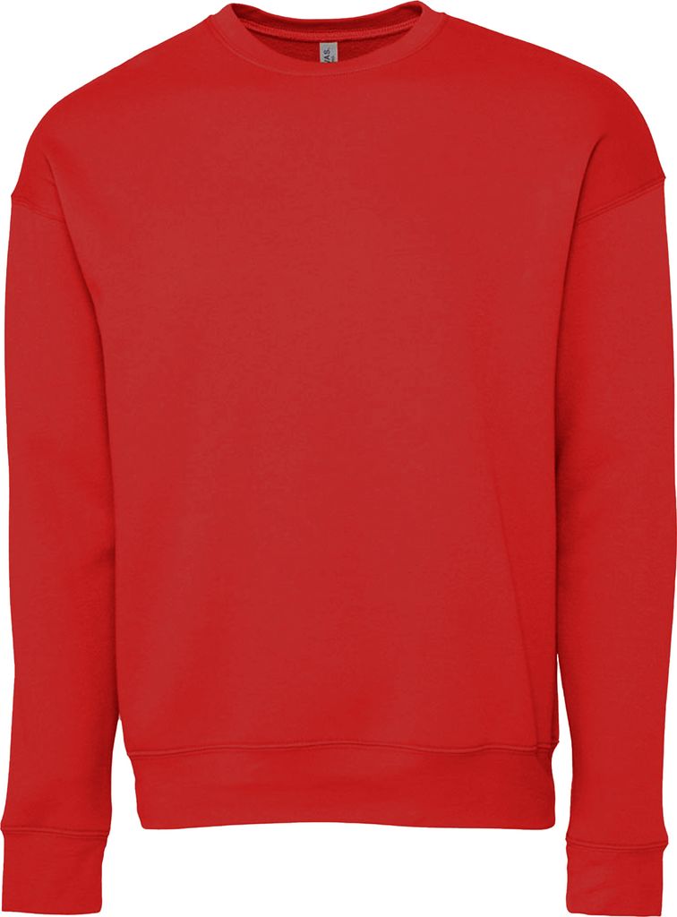 Bella + Canvas Erwachsene Uni Drop Schulter Sweatshirt PC3872 (L) (Rot)