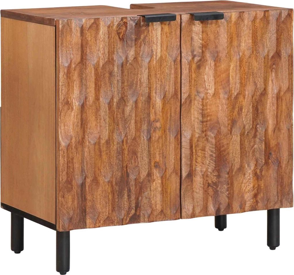Waschbeckenschrank Braun 62 x 33 x 58 cm Massivholz Mango