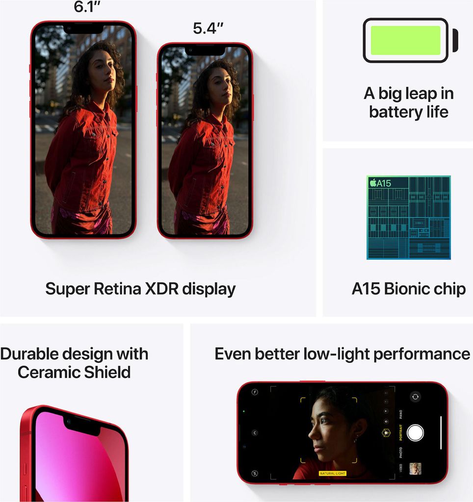 Smartfon Apple iPhone 13 Rot A15 128 GB 128 GB Zdjęcie produktu 4