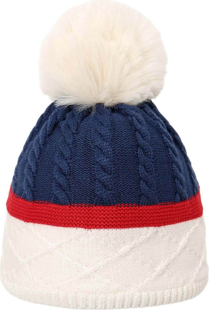 Leoberg Kinder Strickmütze in verschiedenen Designs & Farben - Kids Mütze für Mädchen und Jungen in 127055-Blau-Weiß-15