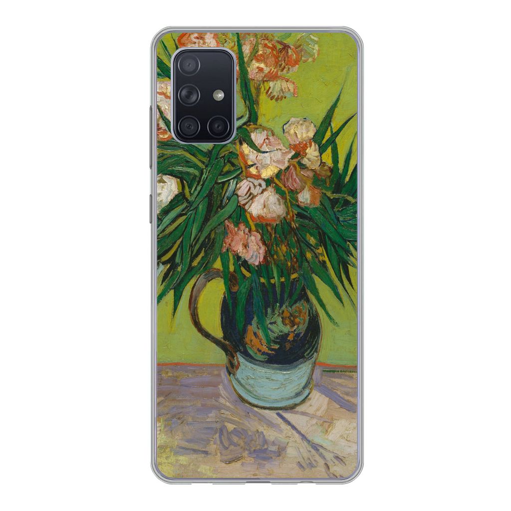 MuchoWow Handyhülle Schutzhülle Hülle für Samsung Galaxy A51 Der Oleander - Vincent van Gogh Silikon Softcase Handy Hülle - Schutzabdeckung