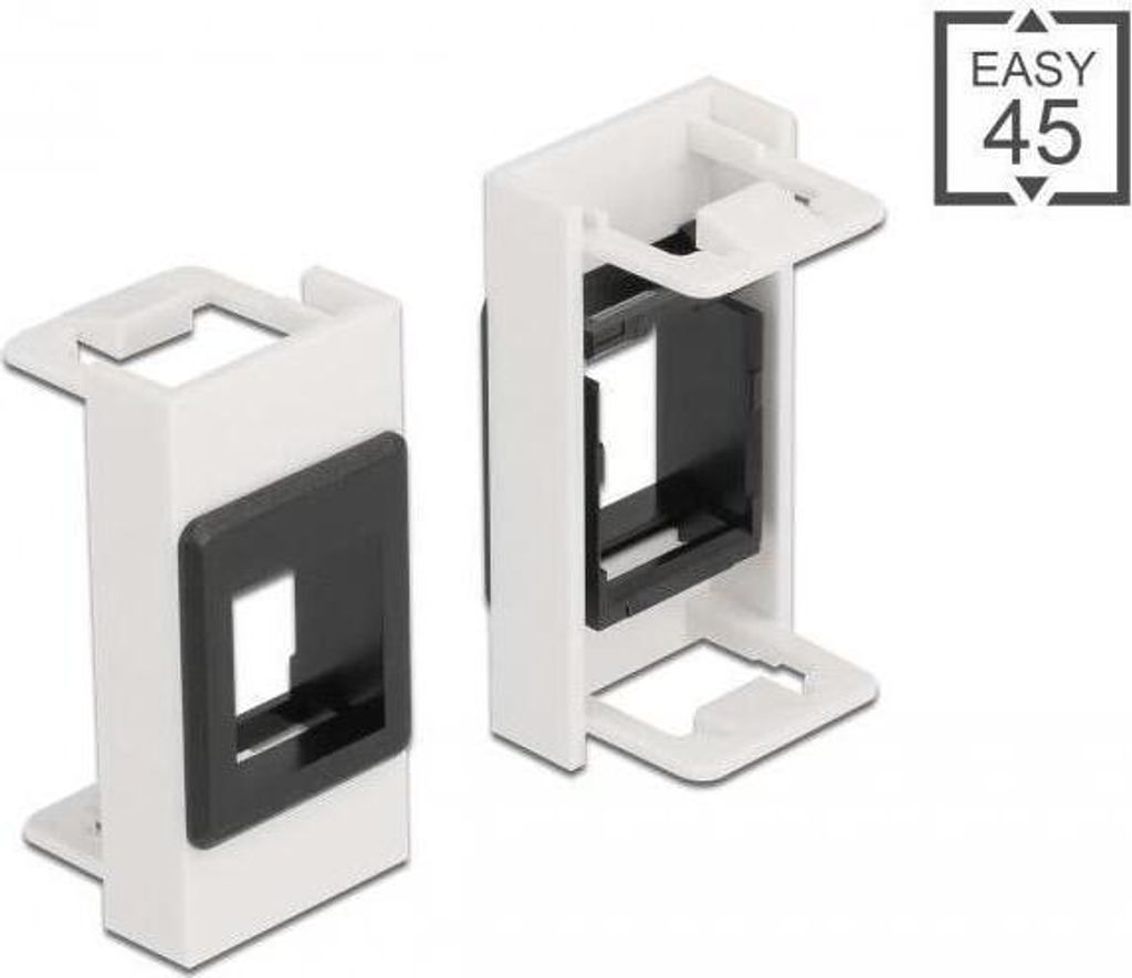Easy 45 Keystone Halterung 22,5x45mm, weiß/schwarz, Snap-In