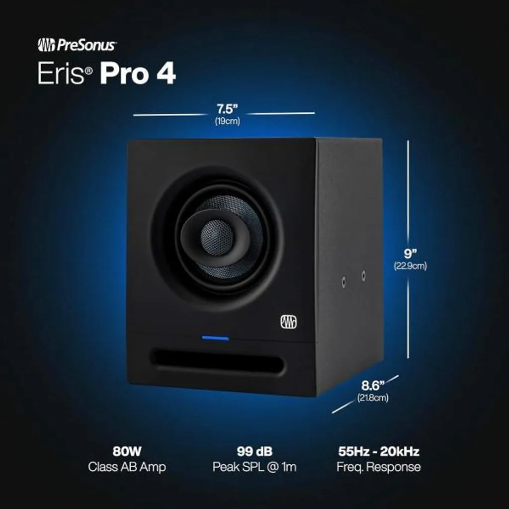 Moniteur de studio PreSonus Eris Pro 4 Coaxial Actif pour Mixage Précis