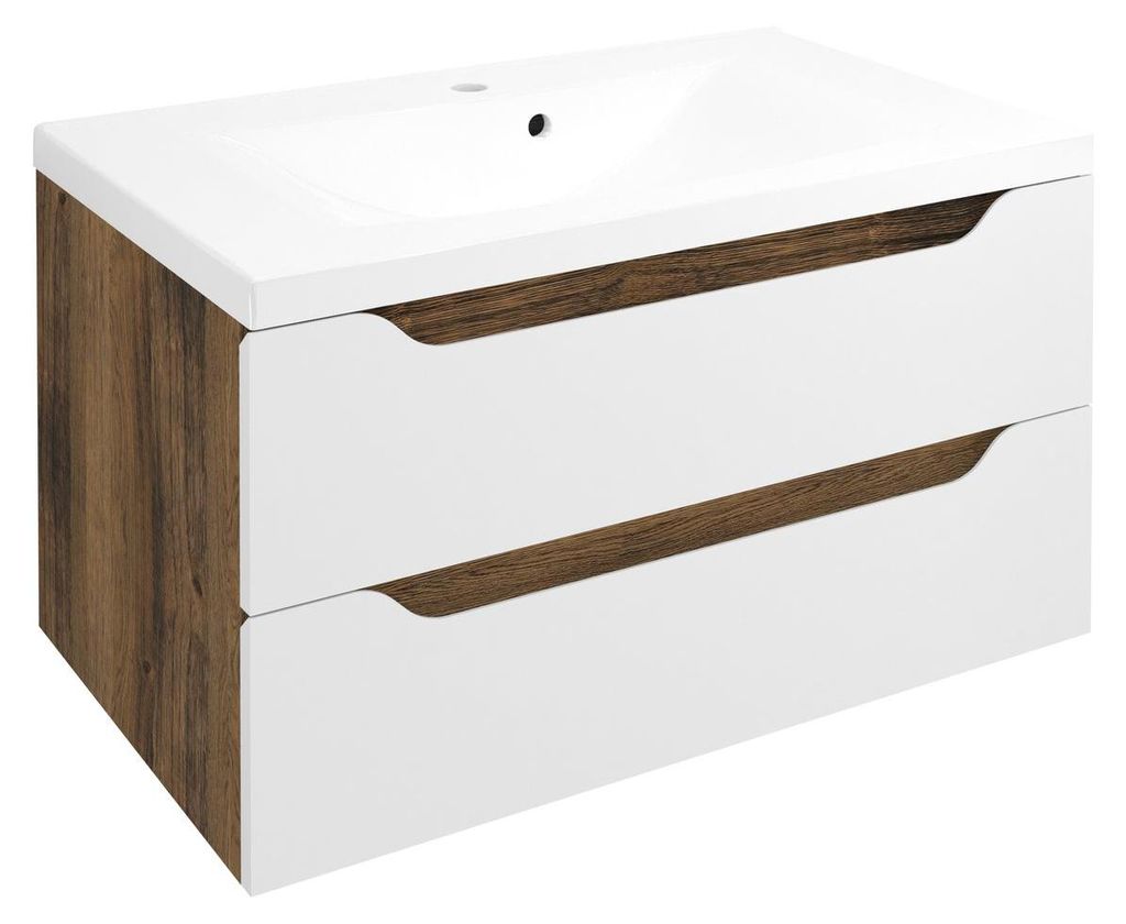 Sapho WAVE Unterschrank 79,7x45x47,8cm, weiß/Eiche collingwood