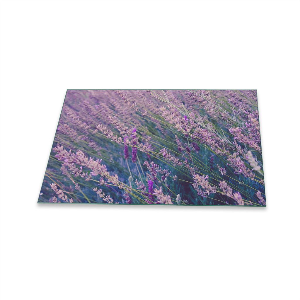 Herdabdeckplatte Glaskeramik 1 Teilig 80x52 Blumen Violett Abdeckung Glas Spritzschutz