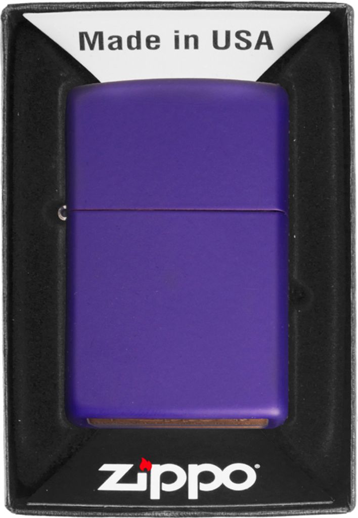 Zippo Benzinfeuerzeug Reg Purple Matte - Elegantes Design, Unverwüstliche Langlebigkeit