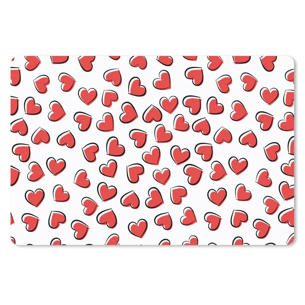 MuchoWow Schreibtischunterlage Valentinstag - Herz - Muster 60x40 cm - XXL Mauspad - Großes Mauspad