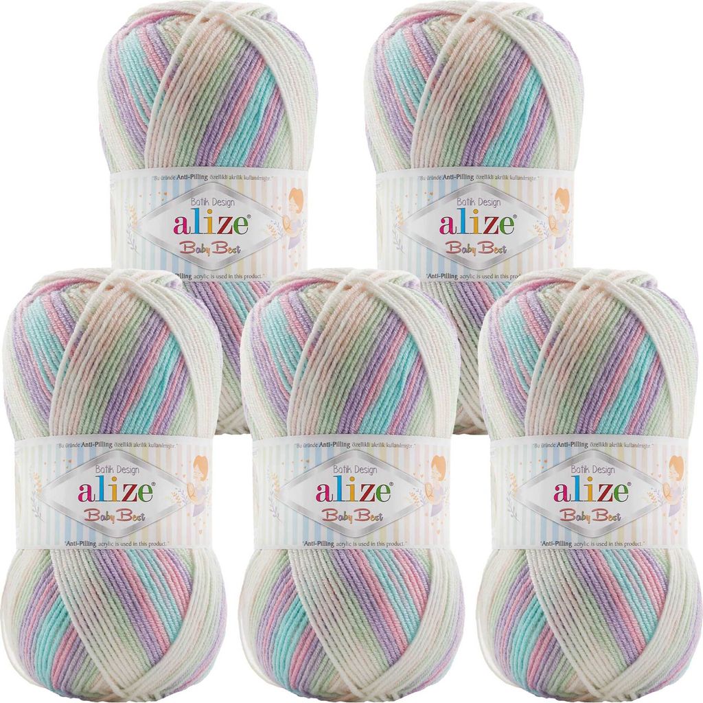 500g Baby Wolle Strickgarn ALIZE Baby Best Batik Antipilling, unterschiedliche Farben