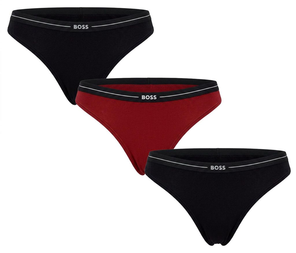 BOSS 3er-Pack Damen-Tangas aus elastischer Baumwolle mit Logo 50510030