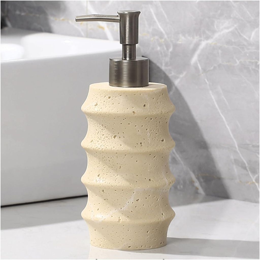 500-ml-Seifenspender aus Stein, Flüssigseifenspender für Bad und Küche, perfektes Geschenk