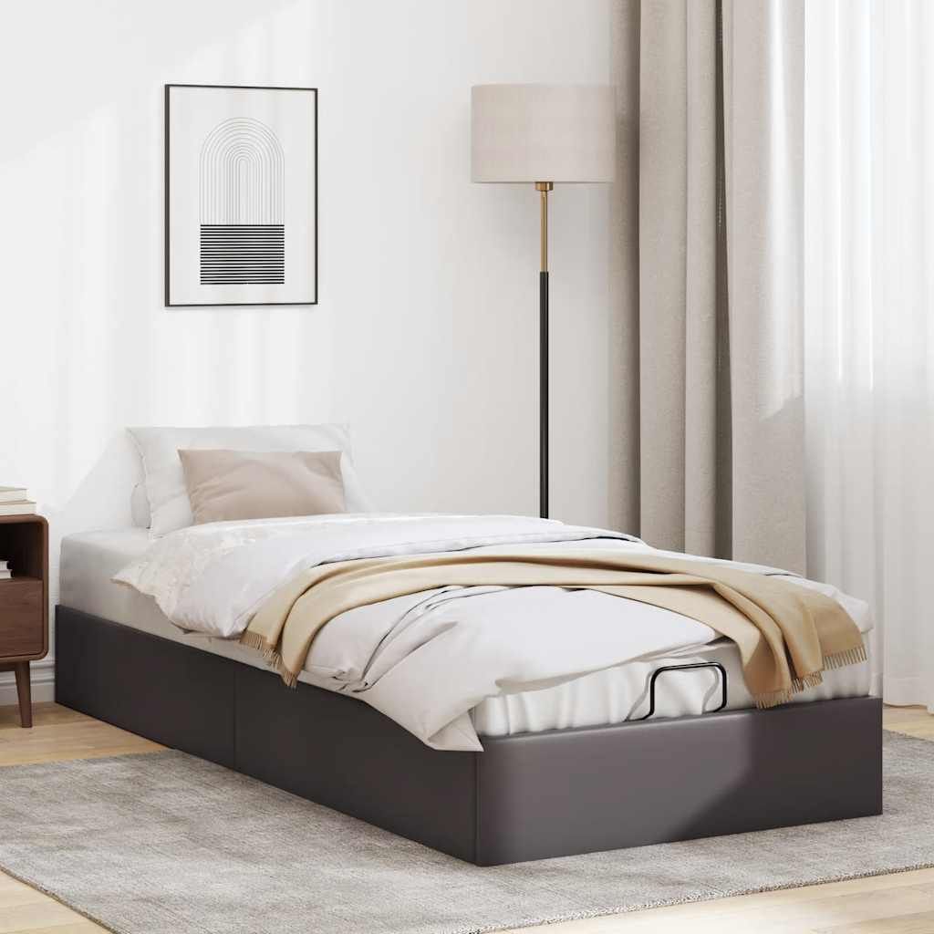 Möbel Ottoman-Bett ohne Matratze Grau 80x200 cm Kunstleder - Klassische Betten 3310772
