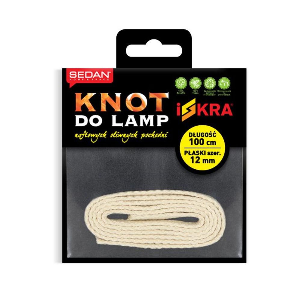 Knot do lamp Polski - bawełniany PŁASKI - 12mm/1m Zdjęcie produktu 