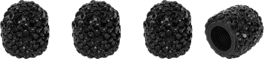 Reifenventilkappen 8V1 14x15MM Autoreifenventilkappe Polymer Clay Strass Schwarz für Auto Fahrrad Motorrad LKW Reifenventilabdeckung Ventilkappe R...