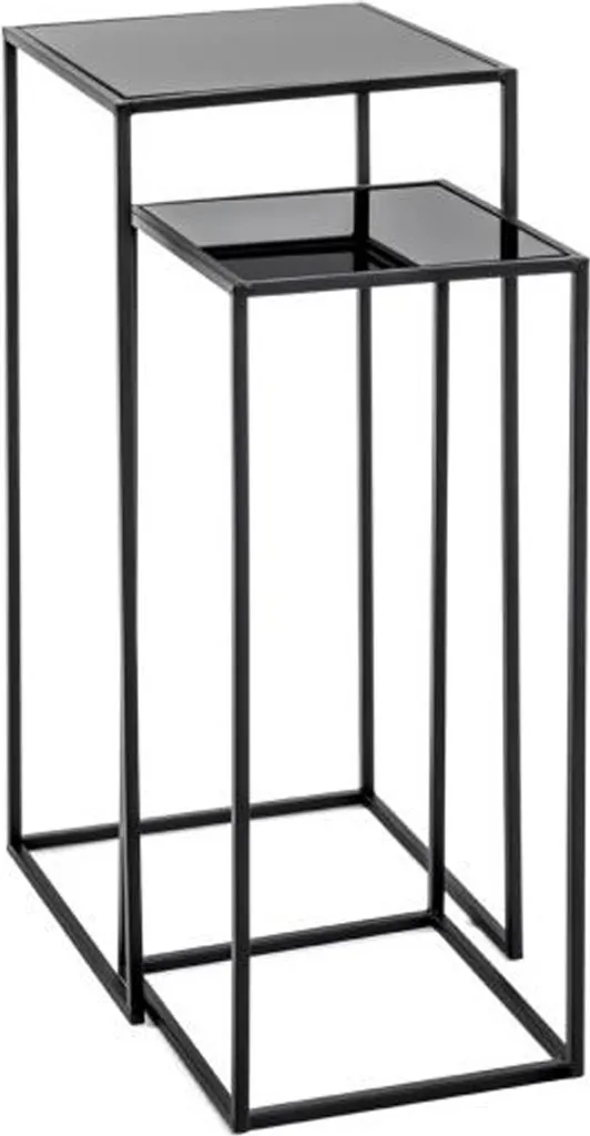 Support plante pour salon et balcon - Table Vesta Monik Noir x2 set