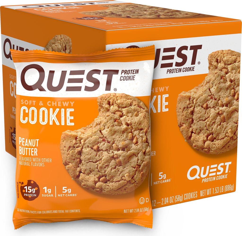 Quest Nutrition Protein Cookie (12x59g) Peanut Butter - Funktionelle Lebensmittel - Eiweiß-Snacks